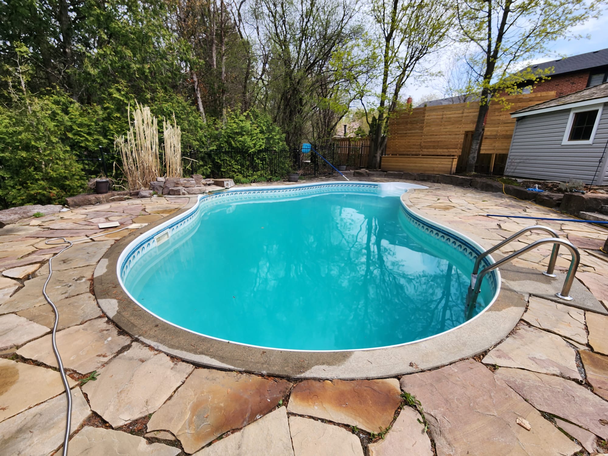 Pool service work in progress